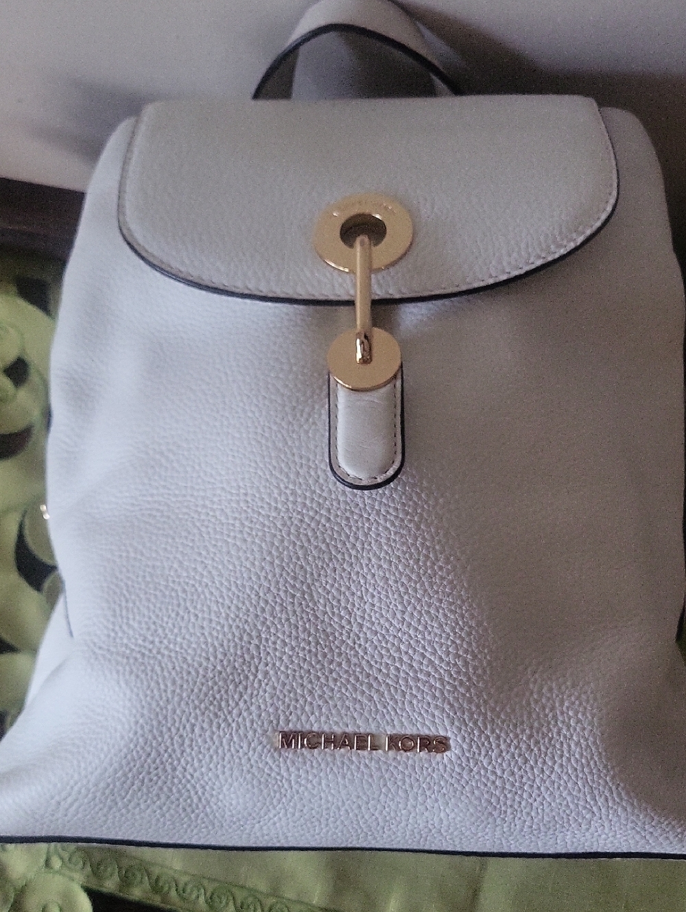 Michael Kors White Pebble Leather Backpack Purse - Picture 5 of 10